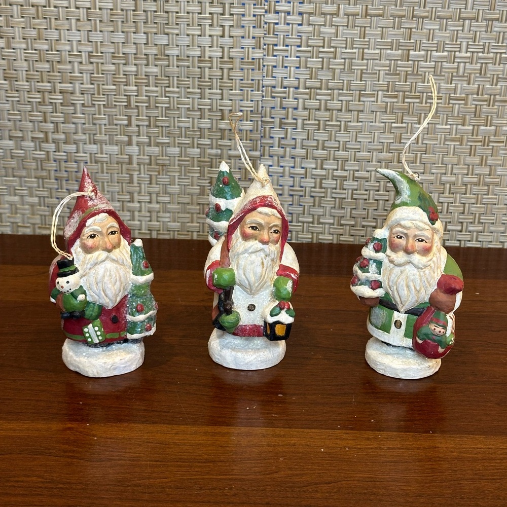 🎄🌟HP🌟VTG 2000s Boxed Set 3 Santa Xmas Ornaments Greg Guedel Bethany Lowe Designs